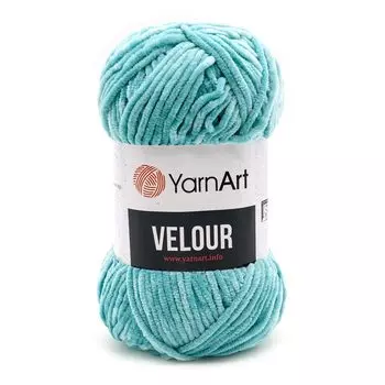 Пряжа YarnArt 'Velour' 100г 170м (100% микрополиэстер) (864 голубая бирюза)