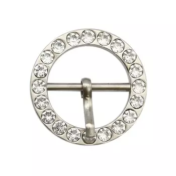 6361 Пряжка со стразами 23мм, серебро ГР