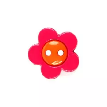Пуговица, Цветок (48801) 15мм (142/154 розовый/оранжевый)