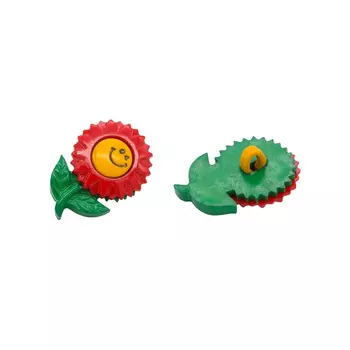 Пуговица, Цветок со смайлом (48378) 26мм (235/145/110)