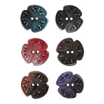Пуговица с напылен.(цветок) 2 цвета по 5шт (р.36) ДУ