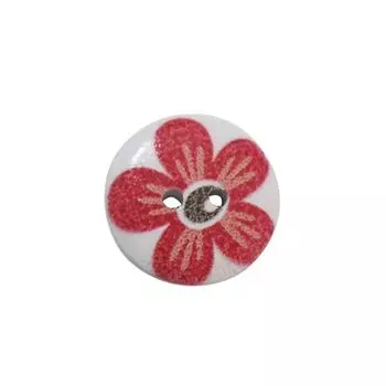 Пуговица деревянная, Цветы 15мм (цвет 141)