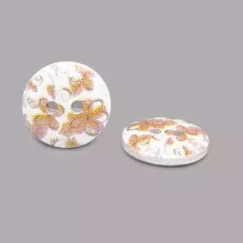 Пуговица деревянная, Цветы 15мм (цвет 192)