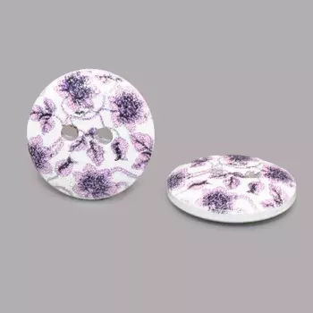 Пуговица деревянная, Цветы 15мм (цвет 224)