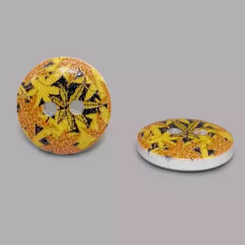 Пуговица деревянная, Цветы 15мм (цвет 225)