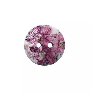 Пуговица деревянная, Цветы 15мм (цвет 253)