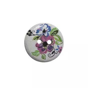 Пуговица деревянная, Цветы 15мм (цвет 283)