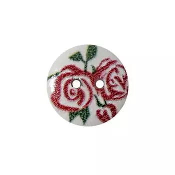 Пуговица деревянная, Цветы 15мм (цвет 289)