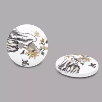 Пуговица деревянная, Цветы 15мм (цвет 312)