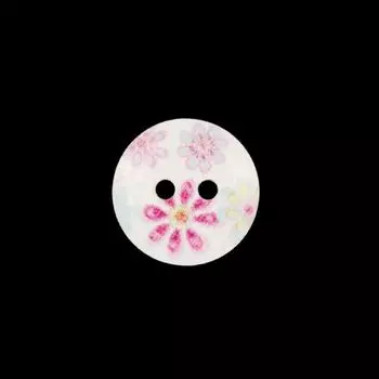 Пуговица деревянная, Цветы 15мм (цвет 314)