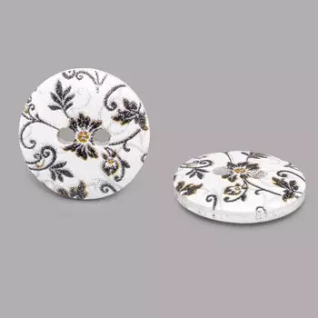 Пуговица деревянная, Цветы 15мм (цвет 42)