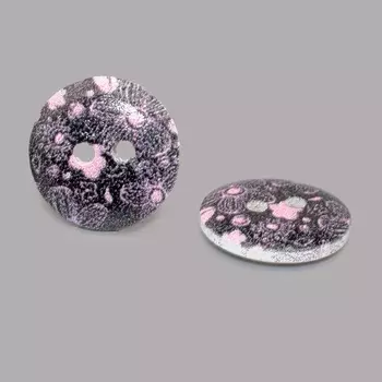 Пуговица деревянная, Цветы 15мм (цвет 74)