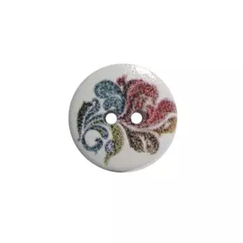Пуговица деревянная, Цветы 18мм (цвет 101)
