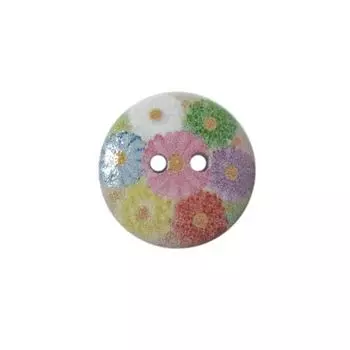 Пуговица деревянная, Цветы 18мм (цвет 109)