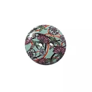 Пуговица деревянная, Цветы 18мм (цвет 10)