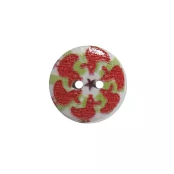 Пуговица деревянная, Цветы 18мм (цвет 110)