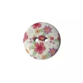 Пуговица деревянная, Цветы 18мм (цвет 11)