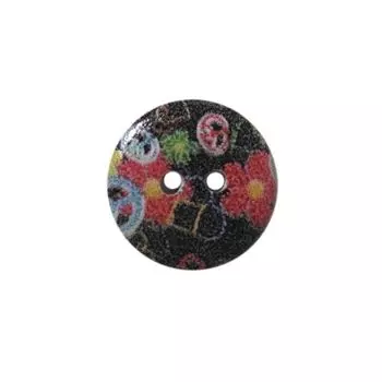 Пуговица деревянная, Цветы 18мм (цвет 122)