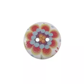 Пуговица деревянная, Цветы 18мм (цвет 132)