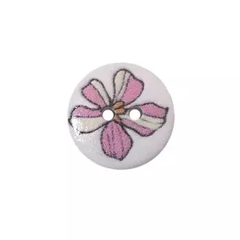 Пуговица деревянная, Цветы 18мм (цвет 134)