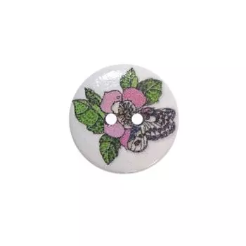 Пуговица деревянная, Цветы 18мм (цвет 135)