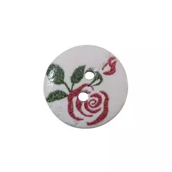 Пуговица деревянная, Цветы 18мм (цвет 136)