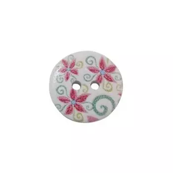 Пуговица деревянная, Цветы 18мм (цвет 139)