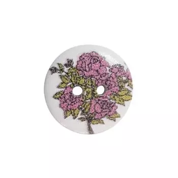 Пуговица деревянная, Цветы 18мм (цвет 143)