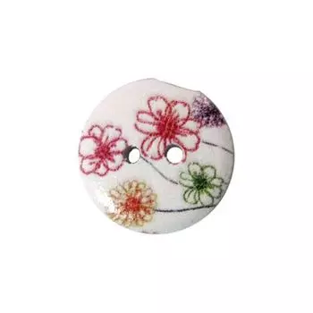 Пуговица деревянная, Цветы 18мм (цвет 146)