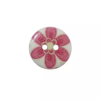 Пуговица деревянная, Цветы 18мм (цвет 156)