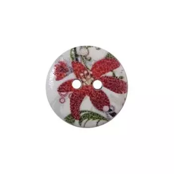 Пуговица деревянная, Цветы 18мм (цвет 162)