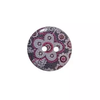 Пуговица деревянная, Цветы 18мм (цвет 166)