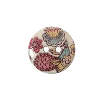 Пуговица деревянная, Цветы 18мм (цвет 167)