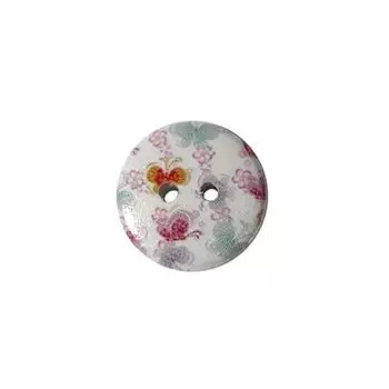 Пуговица деревянная, Цветы 18мм (цвет 16)