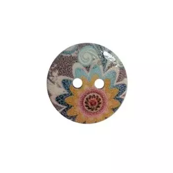 Пуговица деревянная, Цветы 18мм (цвет 172)