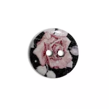 Пуговица деревянная, Цветы 18мм (цвет 177)