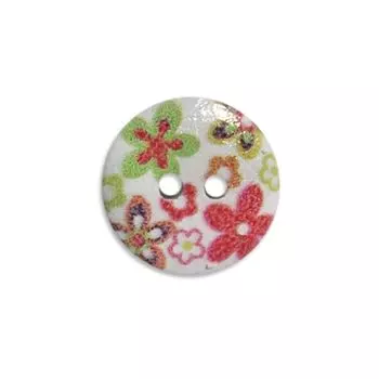 Пуговица деревянная, Цветы 18мм (цвет 180)