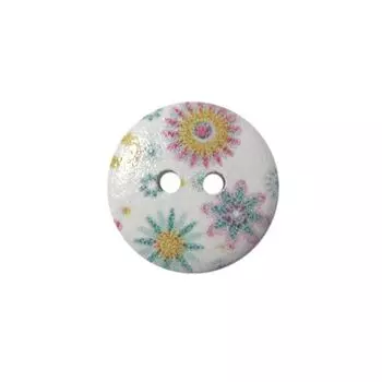Пуговица деревянная, Цветы 18мм (цвет 182)
