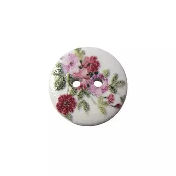 Пуговица деревянная, Цветы 18мм (цвет 18)
