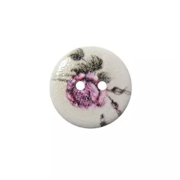 Пуговица деревянная, Цветы 18мм (цвет 203)