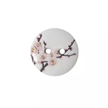 Пуговица деревянная, Цветы 18мм (цвет 205)