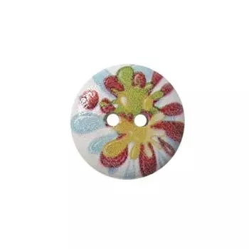 Пуговица деревянная, Цветы 18мм (цвет 209)