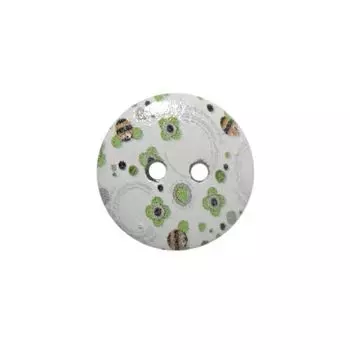 Пуговица деревянная, Цветы 18мм (цвет 210)