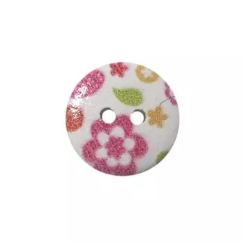 Пуговица деревянная, Цветы 18мм (цвет 212)