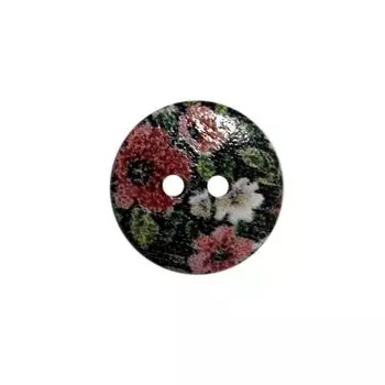 Пуговица деревянная, Цветы 18мм (цвет 214)