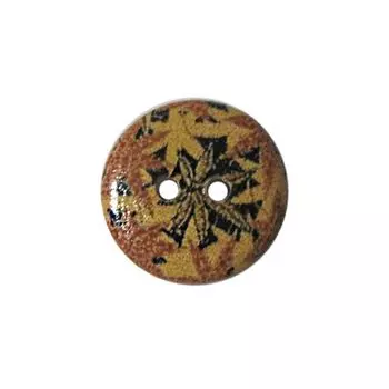 Пуговица деревянная, Цветы 18мм (цвет 225)