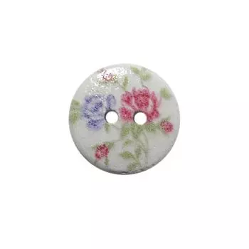 Пуговица деревянная, Цветы 18мм (цвет 227)