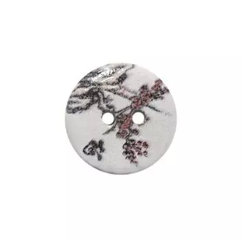 Пуговица деревянная, Цветы 18мм (цвет 229)