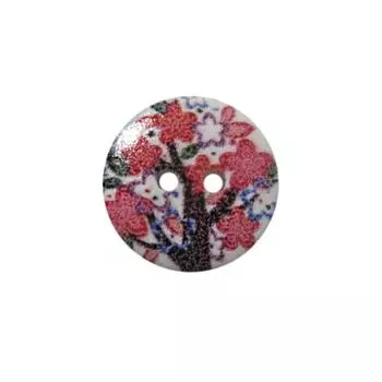 Пуговица деревянная, Цветы 18мм (цвет 233)