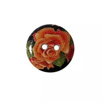 Пуговица деревянная, Цветы 18мм (цвет 234)